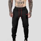 Calça Moletom Com Bolsos Cintura Com Elástico Coroa e Cordão Vermelho
