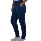 Calça Moletom Feminina Forrada Flanelado Algodão Punho Jogger