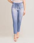 Calça Mom Jeans Feminina Com Cinto Jeans