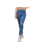 Calça Mom Jeans Feminina Com Destroyed