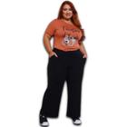 Calça Pantacourt Feminina Moletinho c/Bolso Elastico na Cintura Plus Size