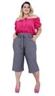 Calça pantacourt feminina suplex plus size Paula