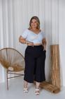 Calça Pantacourt Midi Larga Moda Plus Size Wide Leg G1 G2 G3