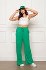 Calça Pantalona de Viscolycra com bolsos Verde