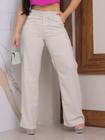 Calça Pantalona Linho Feminina Cintura Alta Com bolso na frente e ziper moda lançamento