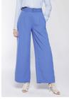 Calça Pantalona Social com Pregas e Cintos Sob Azul