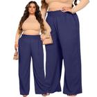 Calça Pantalona Wide Leg Plus Size Confortável Elegante Linha Premium Luxo