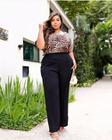 Calça Pantalona Wide Leg Solta Elegante Duna Moda Tendência Plus Size Extra Grande