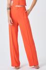 Calça PKS Wide Leg com Frisos Laranja