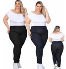 Calça Plus Size Modeladora Cotton Jeans Cós Alto 46 Ao 56