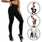 Calça Preta Feminina Escola Trabalho Elastano Legging Fitnes