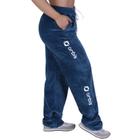 Calça reta feminina plush cós alto cadarço e bolsos orbis