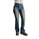 Calça Rodeio Jeans Feminina Bordada Carpinteira Country Azul