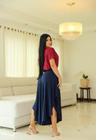 Calça Saia Pantacourt Godê Feminino em Viscolaycra
