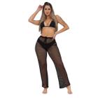 Calça Saída de Praia Feminina Arrastão de Renda Tendência Verão Moda Praia Piscina Pool Party