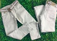 Calça Sarja Infantil Masculino Areia Com Cinto