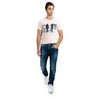 Calça Skinny Destroyed Zune Jeans Masculina Conforto Casual Azul 46