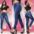 Calça Skinny feminina jeans básica Escura Premium botão jeans Cintura alta lycra/elastano modela bumbum