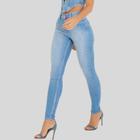 Calça skinny jeans feminina azul claro