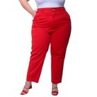 Calça Slouchy Plus Size Feminina Cintura Alta Com Bolsos