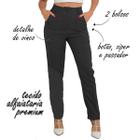 Calça Social Alfaiataria Premium Cintura Alta Com Bolso Luxo Feminina