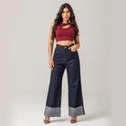 Calça Straight Feminina Jeans Zune Lisa Moderna Tendência