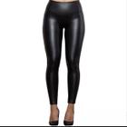 Calça térmica couro pu flanelada material sintético fake legging peluciada inverno grossa cintura alta forrada montaria frio Quentinha Aquecimento