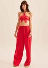 Calça Wide Leg Cintura Alta Vermelho (502cf001702)-M