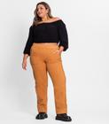 Calça Wide Leg Plus Size Secret Glam Marrom