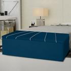 Calçadeira Baú Berlim Casal 140 Cm Suede Azul Escuro - MV Estofados Shop