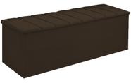 Calçadeira Baú Cancun Para Cama Box Queen 160 cm Suede Marrom - LM DECOR