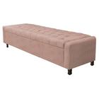 Calçadeira Baú Casal Everest P02 140 cm para cama Box Suede Rosê - Amarena Móveis