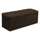 Calçadeira Baú Casal Itália 140 CM Suede Marrom - D A Decor