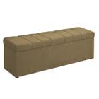 Calçadeira Baú Casal Kiara 140 CM Suede Cappucino - D A Decor