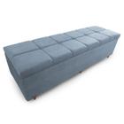 Calçadeira Baú Casal King 195cm Veneza Suede Cinza - Sheep Estofados