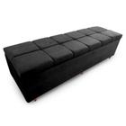 Calçadeira Baú Casal King 195cm Veneza Suede Preto - Sheep Estofados