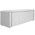 Calçadeira Baú Casal Minsk P02 140 cm para cama Box Sintético Branco - Amarena Móveis