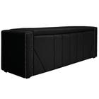 Calçadeira Baú Casal Minsk P02 140 cm para cama Box Suede Preto - Amarena Móveis