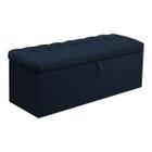 Calçadeira Baú Casal Paris 140 CM Suede Azul Marinho - D A Decor