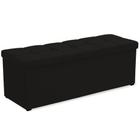 Calçadeira Baú Casal Poliana 140 CM Suede Preto - D A Decor