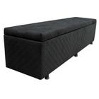 Calçadeira Baú Casal Queen 160cm Estofada Liz S05 Suede Bordado Preto - Mpozenato