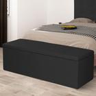 Calçadeira Baú Casal Queen 1,60m Berlim Suede Preto Dal Poz Estofados