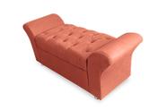 Calçadeira Baú Com Capitonê Veneza Cama Casal 140 cm Suede Coral DL Decor