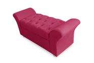 Calçadeira Baú Com Capitonê Veneza Cama King 195 cm Suede Rosa Pink DL Decor