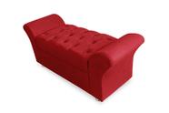 Calçadeira Baú Com Capitonê Veneza Cama Queen 160 cm Suede Vermelho DL Decor