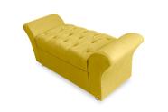 Calçadeira Baú Com Capitonê Veneza Cama Solteiro 90 cm Suede Amarelo DL Decor