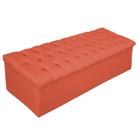 Calçadeira Baú Estofada Mel 195 cm King Size Com Capitonê Suede Terracota - Doce Sonho Móveis