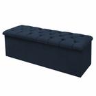 Calçadeira Baú Giovana Casal 140 Cm Suede Azul Escuro