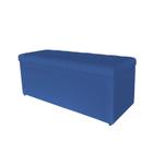 Calçadeira Bau Italia 140cm Suede Azul Marinho - Lares Decor