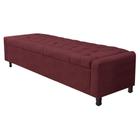 Calçadeira Baú King Everest P02 195 cm para cama Box Suede Bordô - Amarena Móveis